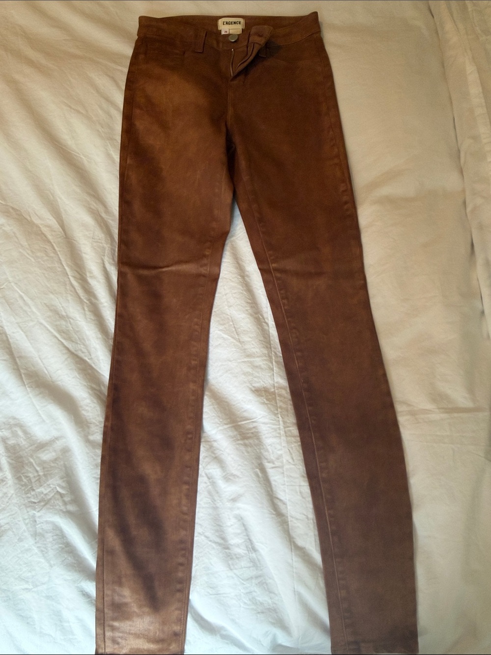 L'AGENCE Marguerite skinny Jeans in coated Java